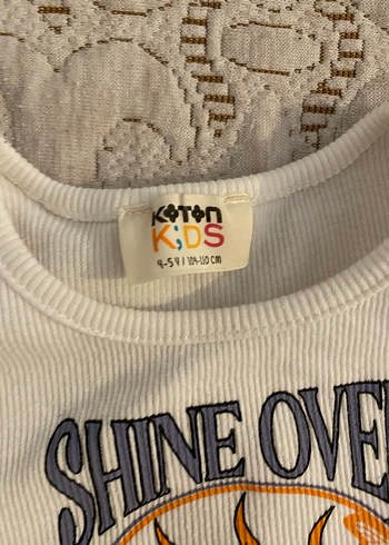 Kız Çocuk Beyaz Baskılı Kısa Kollu Tişört - Görsel 2