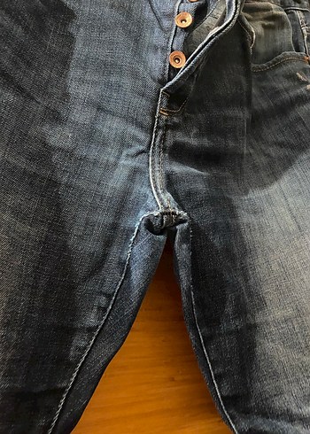 Düğmeli Lacivert Erkek Denim Pantolon - Görsel 2