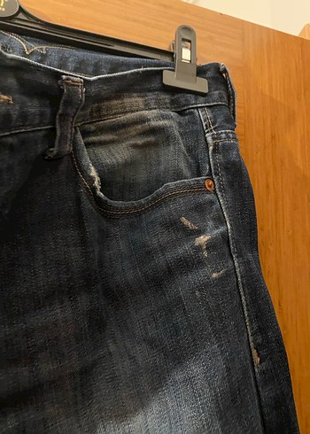 Düğmeli Lacivert Erkek Denim Pantolon - Görsel 4