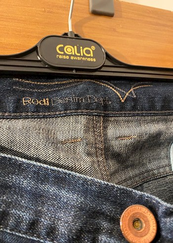 Düğmeli Lacivert Erkek Denim Pantolon - Görsel 5