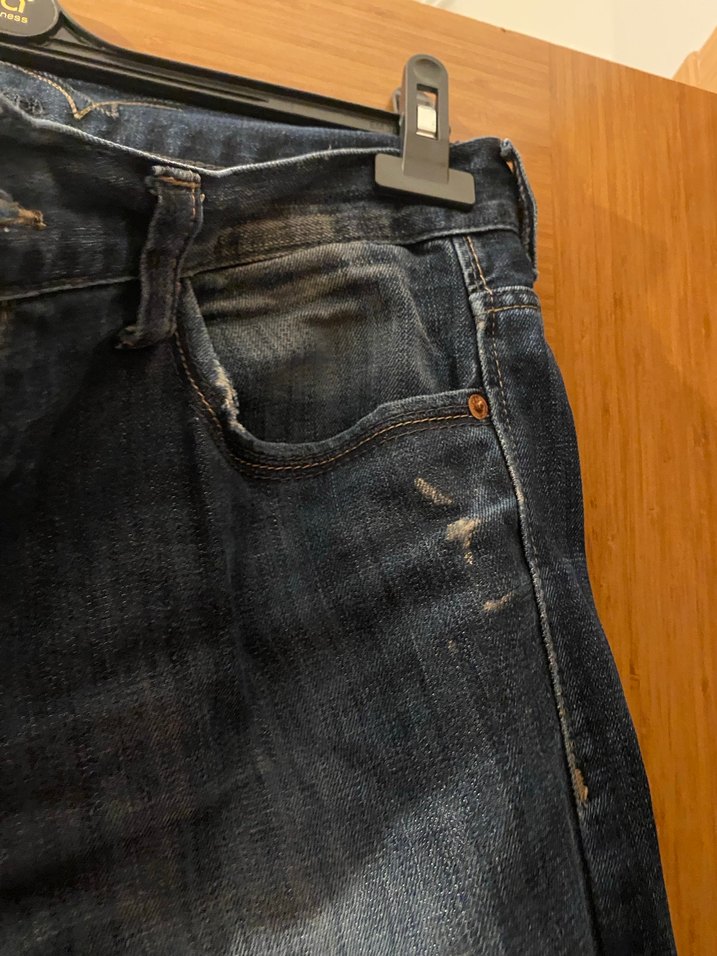 Düğmeli Lacivert Erkek Denim Pantolon - Görsel 4