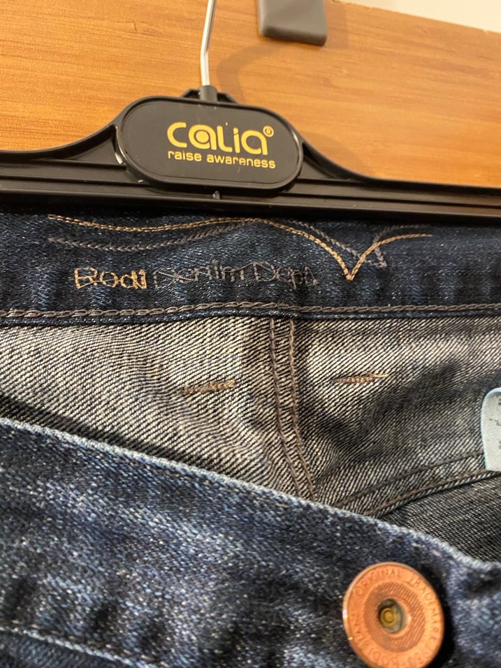 Düğmeli Lacivert Erkek Denim Pantolon - Görsel 5