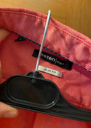 Erkek  Kırmızı Keten Düğmeli Gömlek - Görsel 3