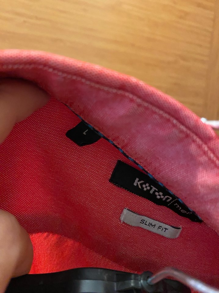 Erkek  Kırmızı Keten Düğmeli Gömlek - Görsel 4