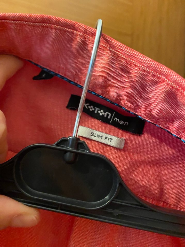 Erkek  Kırmızı Keten Düğmeli Gömlek - Görsel 3