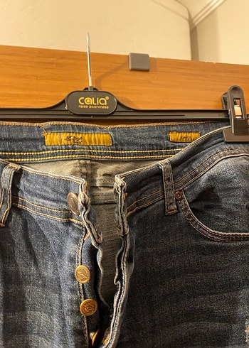 Erkek  Mavi Denim Midi Boy Kot Pantolon - Görsel 5