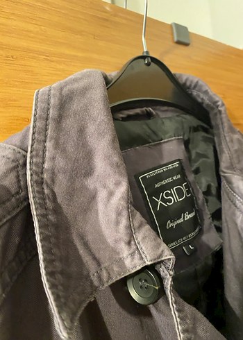 Gri Düğmeli Midi erkek Trençkot - Görsel 6