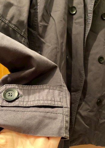 Gri Düğmeli Midi erkek Trençkot - Görsel 2