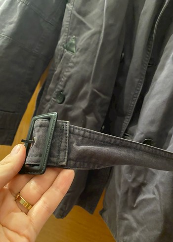 Gri Düğmeli Midi erkek Trençkot - Görsel 4