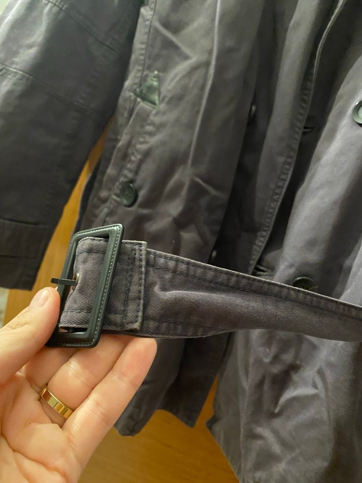 Gri Düğmeli Midi erkek Trençkot - Görsel 4