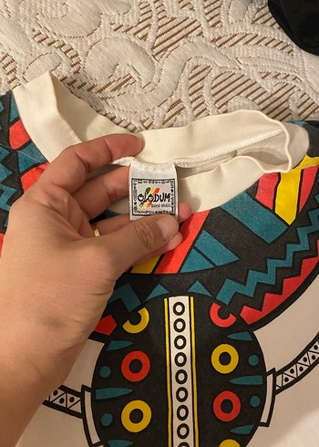 Baskılı Beyaz Bohem Hamile Tişörtü - Görsel 4