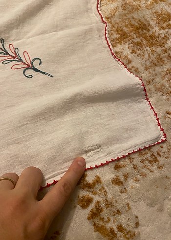 Nakışlı Bohem Beyaz Masa Örtüsü - Görsel 4