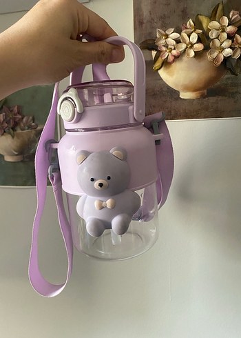 Mor Ayıcık Figürlü Çocuk Matara - Görsel 2