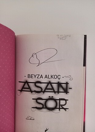 Asansör Beyza Alkoç (İMZALI ,ciltli)