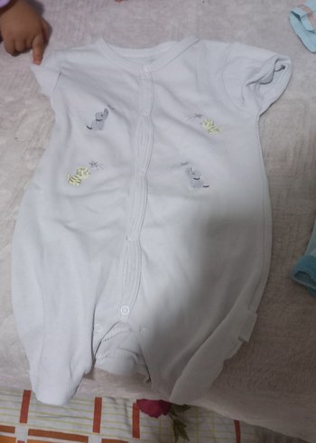 Mavi Triko Kısa Kollu Bebek Body - Görsel 6