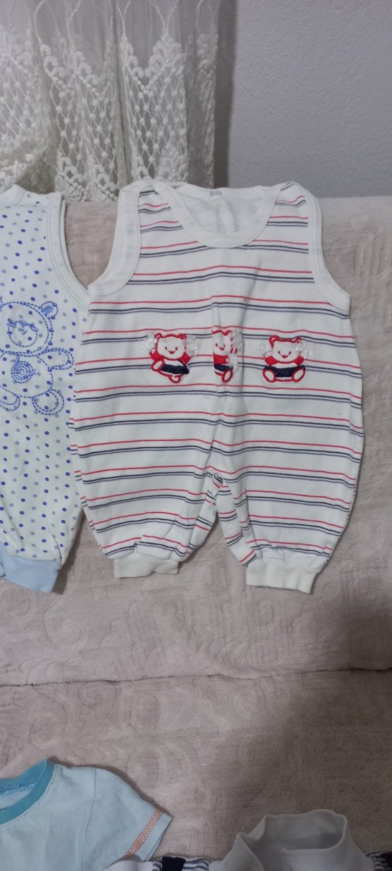 Mavi Triko Kısa Kollu Bebek Body - Görsel 4