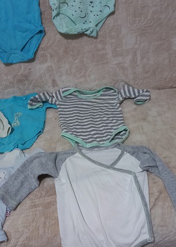 Uzun Kollu Gri Pamuk Erkek Bebek Body - Görsel 4