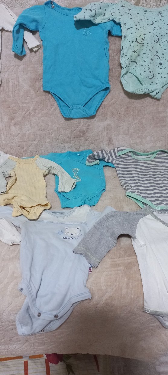 Uzun Kollu Gri Pamuk Erkek Bebek Body - Görsel 3