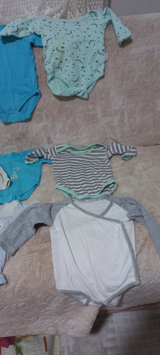 Uzun Kollu Gri Pamuk Erkek Bebek Body - Görsel 4