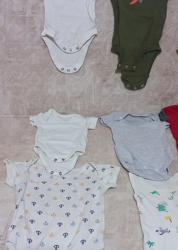 Erkek Bebek Kısa Kollu Gri Pamuk Body - Görsel 2