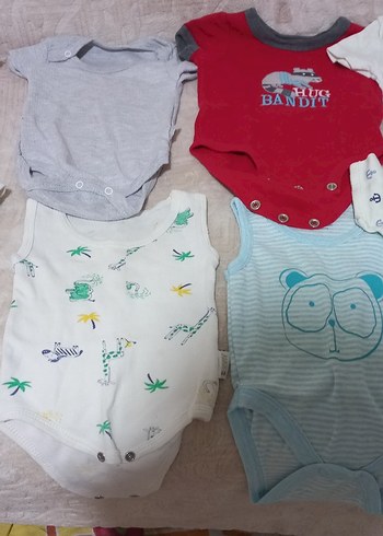 Erkek Bebek Kısa Kollu Gri Pamuk Body - Görsel 3