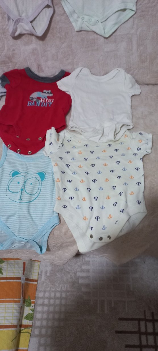 Erkek Bebek Kısa Kollu Gri Pamuk Body - Görsel 4