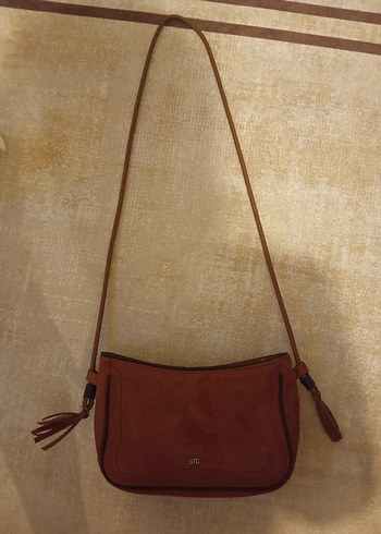 Kahverengi Süet Kadın Omuz Çantası - Görsel 3