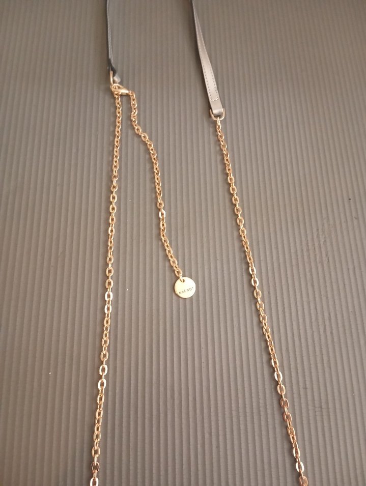 Zincir Detaylı Gri Deri Kadın Çanta - Görsel 3