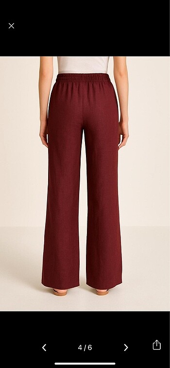 Trendyol & Milla Bordo keten pantolon