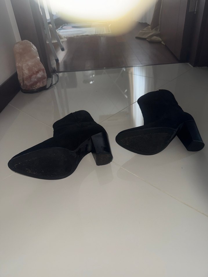 Siyah Süet Kısa Topuklu Kadın Bot - Görsel 4