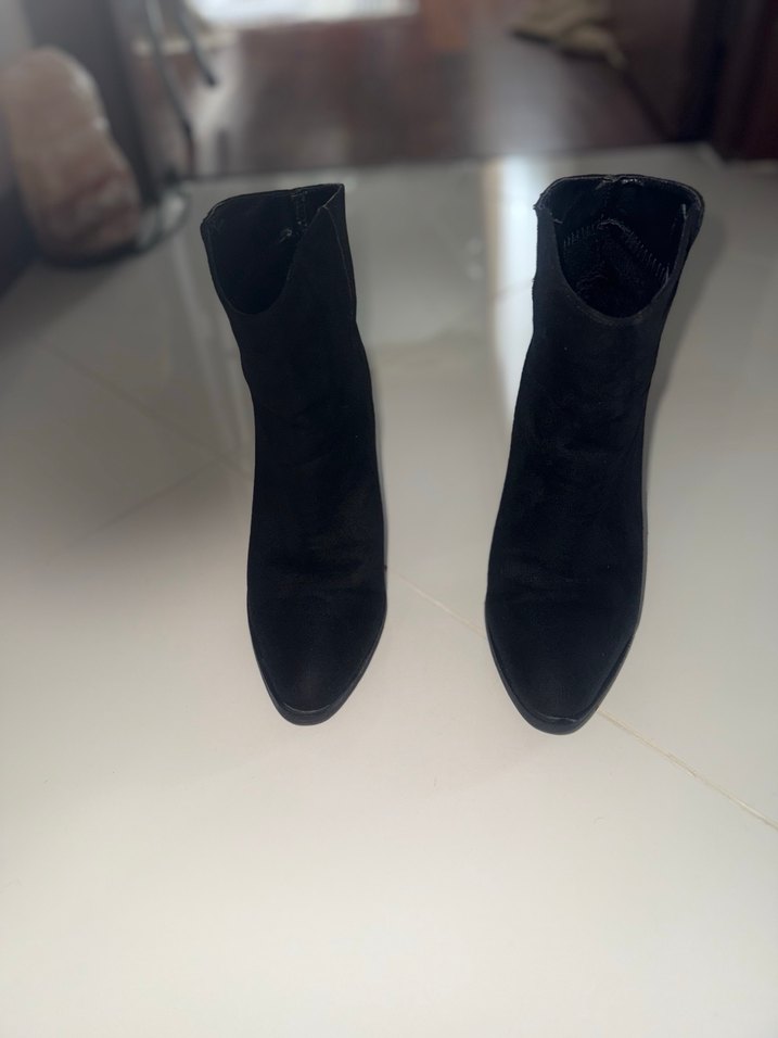 Siyah Süet Kısa Topuklu Kadın Bot - Görsel 3