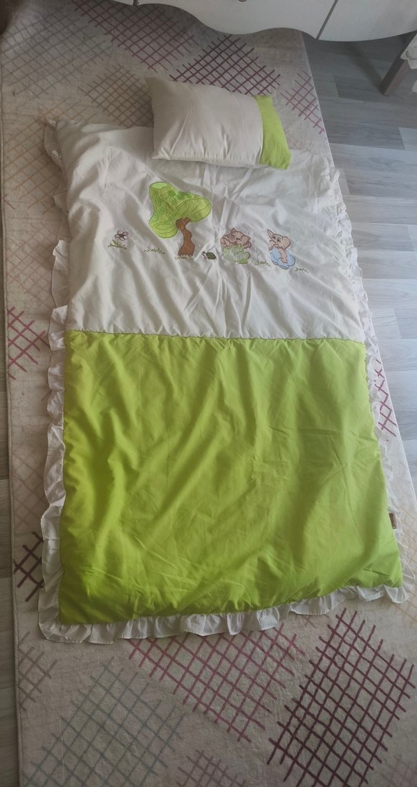Nakışlı Yeşil Çocuk Uyku Seti - Görsel 2