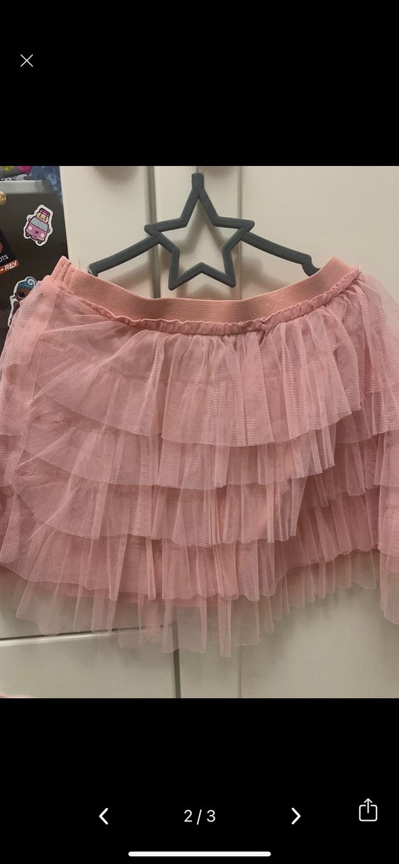 Pembe Kat Kat Fırfırlı Kız Etek - Görsel 2