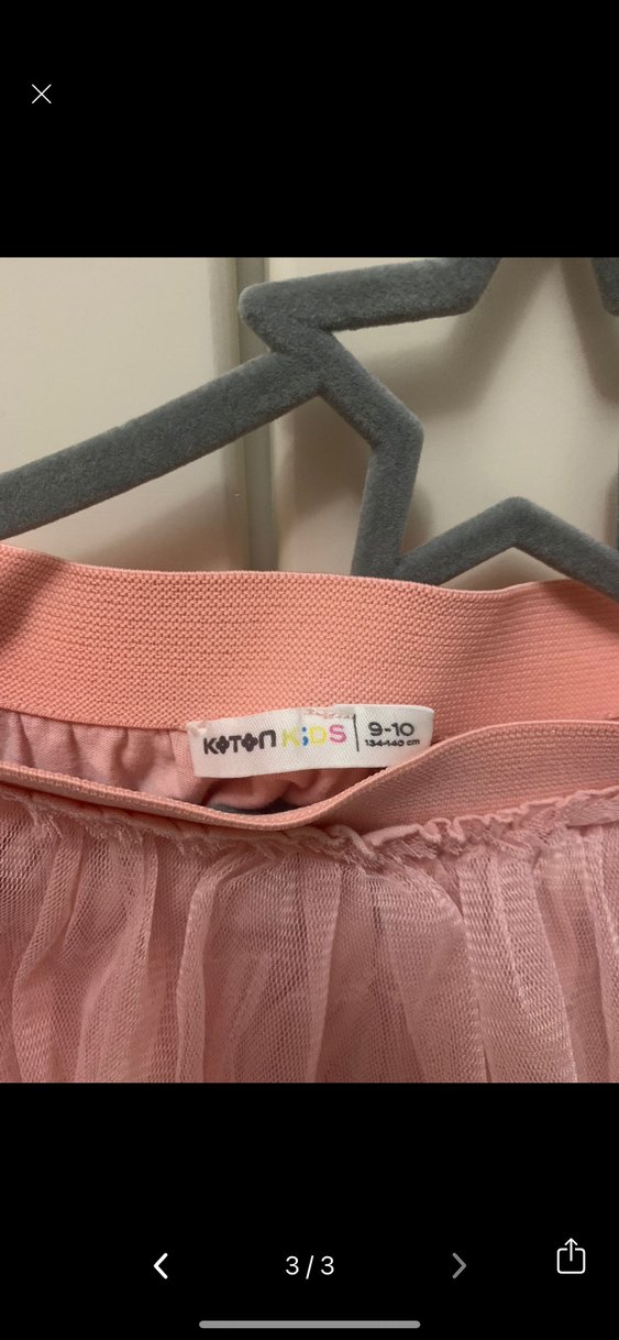 Pembe Kat Kat Fırfırlı Kız Etek - Görsel 3