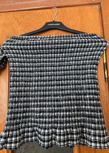 Gri Pileli Kısa Kollu Mini Bluz - Görsel 3