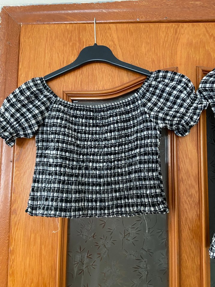 Gri Pileli Kısa Kollu Mini Bluz - Görsel 2