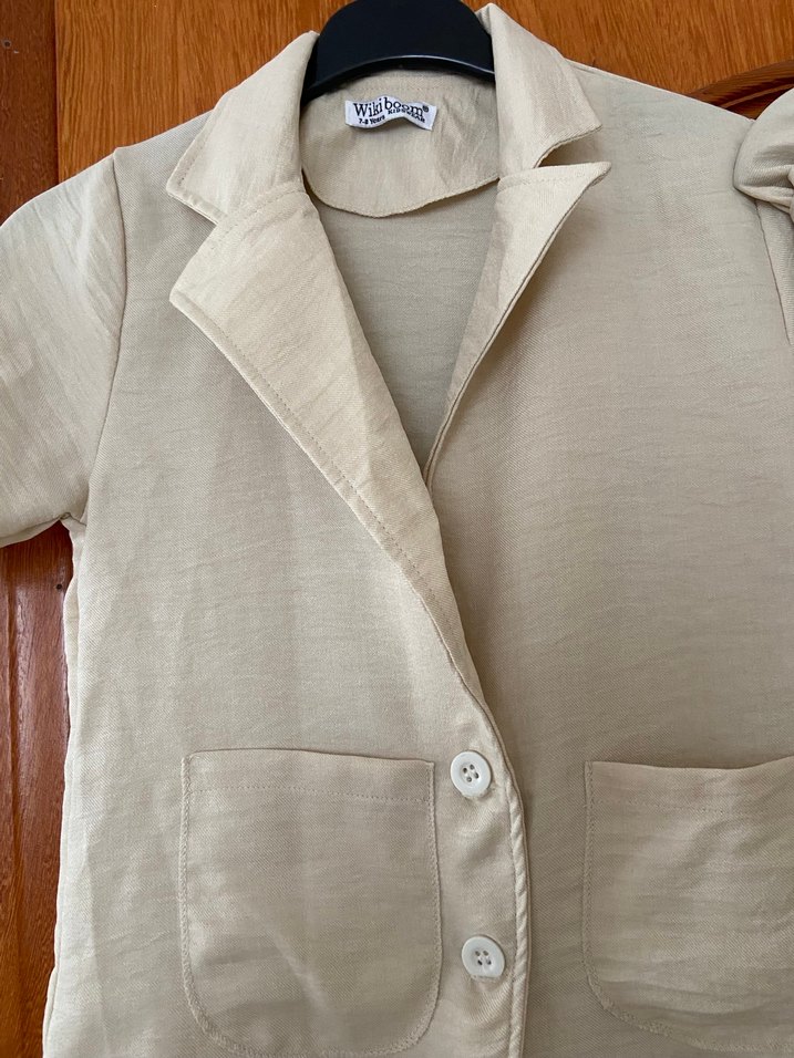 Bej Keten kız Takım - Görsel 2