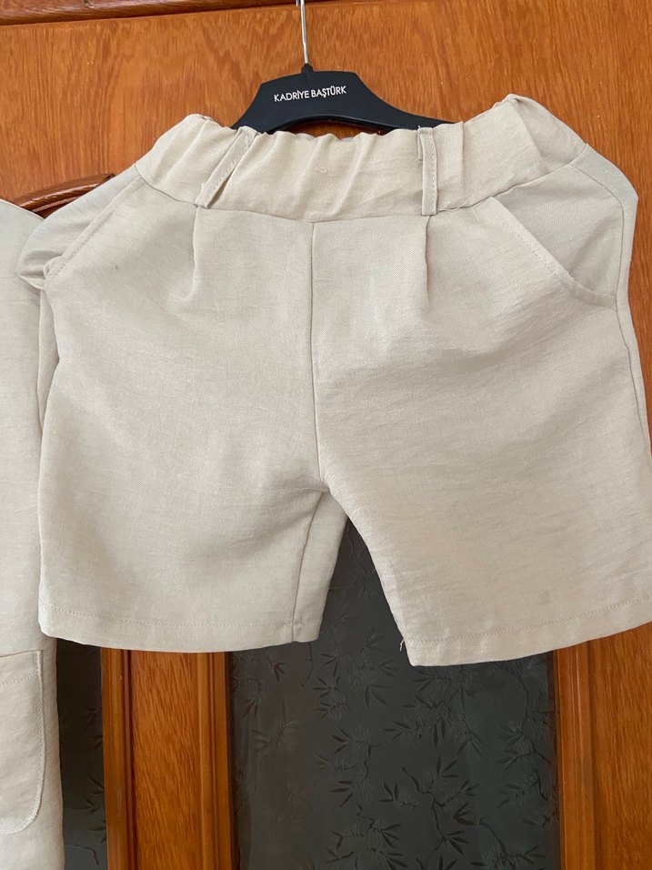 Bej Keten kız Takım - Görsel 4