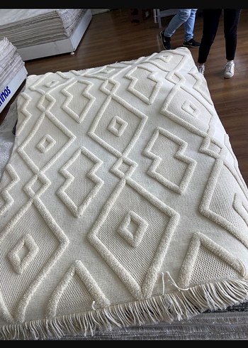 Bohem Beyaz Desensiz Kilim - Görsel 2