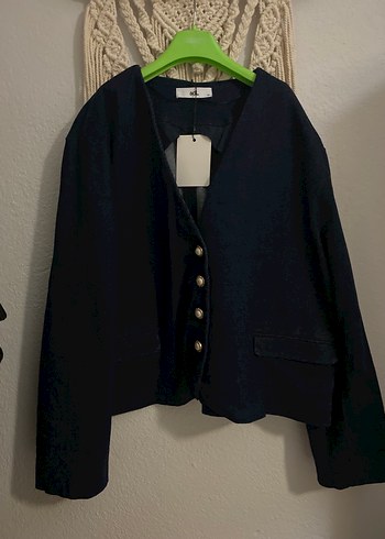 Düğmeli Siyah Denim Kadın Ceket - Görsel 3