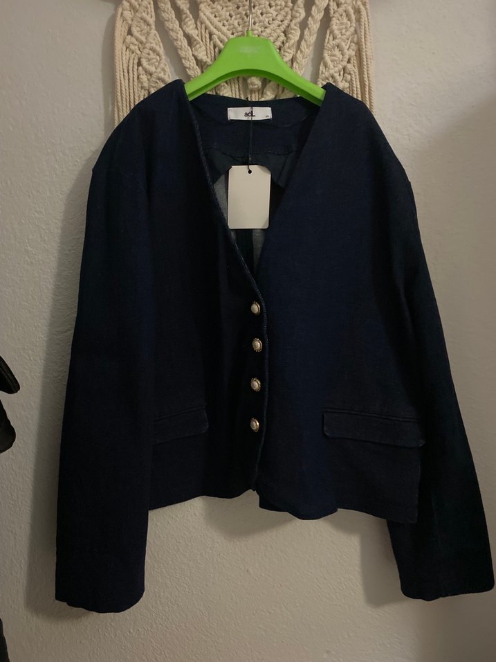 Düğmeli Siyah Denim Kadın Ceket - Görsel 3