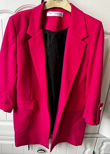 Düğmeli Pembe Kadın Blazer Ceket