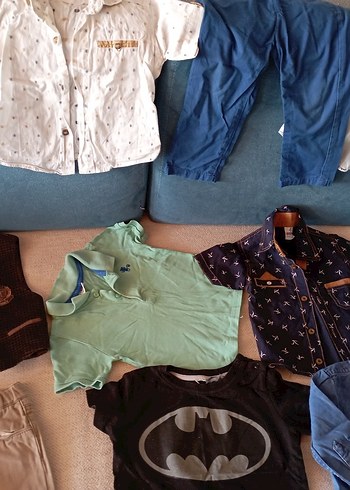 9 Ay Beden mavi Renk 9 12 aylık Kısa Kollu Erkek Bebek Takımı, Mavi