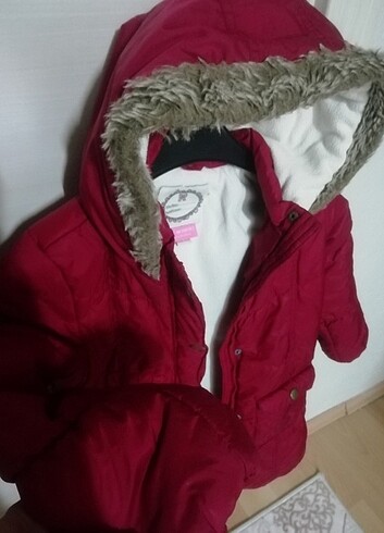 5 Yaş Beden bordo Renk Kız çocuk mont