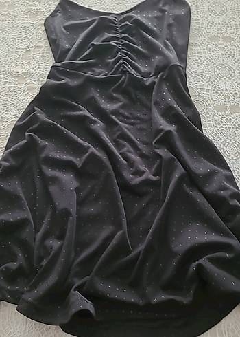 xs Beden Siyah Straplez Uzun Gotik Abiye Elbise