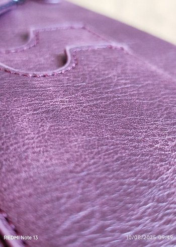 Bordo Suni Deri Çanta Fermuarlı - Görsel 9