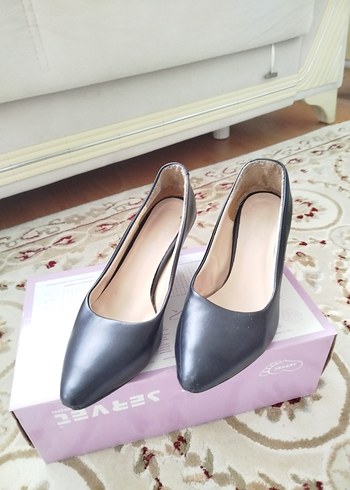 Klasik siyah renk yumurta topuk Ayakkabı - Görsel 2