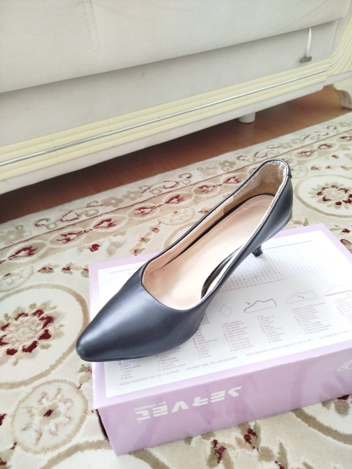 Klasik siyah renk yumurta topuk Ayakkabı - Görsel 5