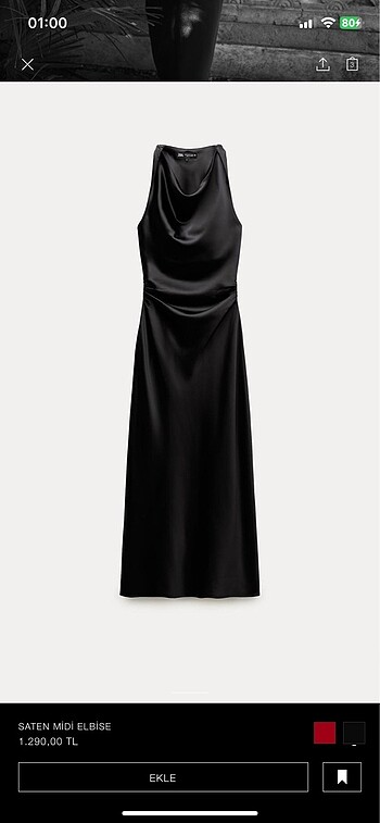 Zara saten elbise