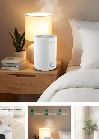 Beyaz Hava Temizleyici ve Nemlendirici - Görsel 2